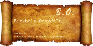 Birkholz Ozsvát névjegykártya